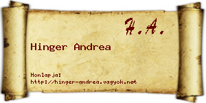 Hinger Andrea névjegykártya