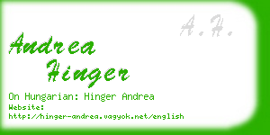 andrea hinger business card